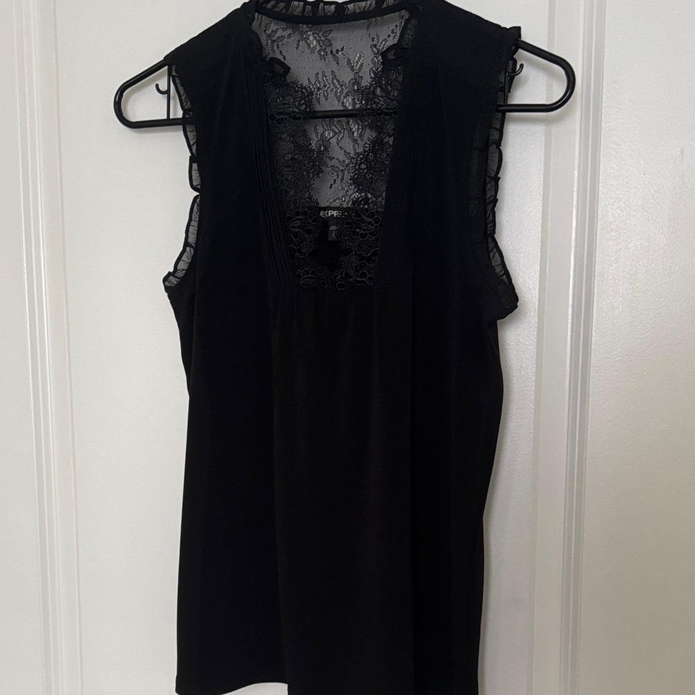 Express Black Lace Sleeveless Top